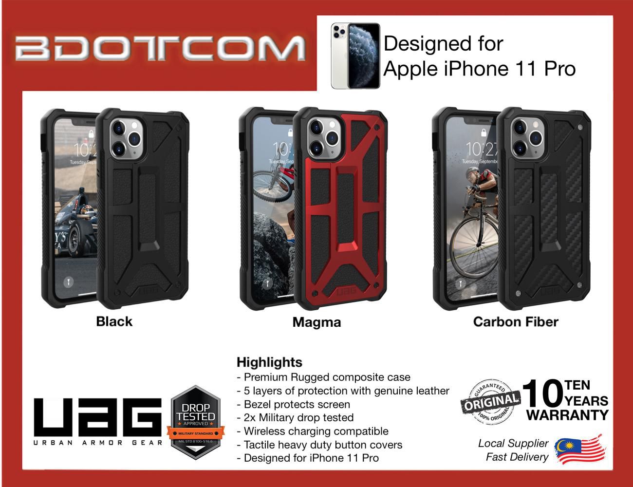 UAG Monarch Series Apple iPhone 11 Pro Max Case (3 Colors)