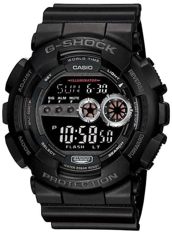 G-Shock Digital Black Dial Men's Watch-GD-100-1BDR (G310)