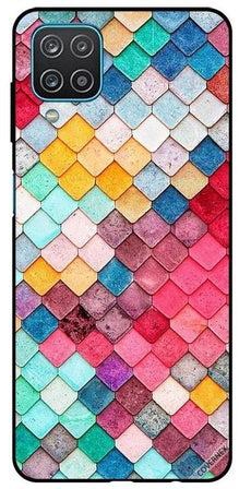 غطاء حماية واقٍ بتصميم أشكال مربعة ماسية لهاتف سامسونج جالاكسي A12/M12 متعدد الألوان