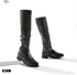 vbranda Long Leather 3 Buckle Half-boot - Black Z-6