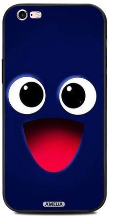 Happy Smiley Protective Case Cover For Apple iPhone 6 Plus Blue/Pink