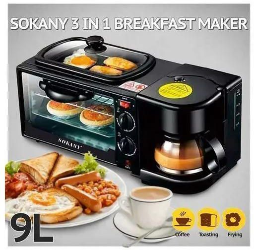 Sokany 3 In 1 Multi Function Breakfast Maker Machine With Grill
