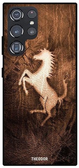 Protective Case Cover For Samsung Galaxy S22 Ultra Leather Horse