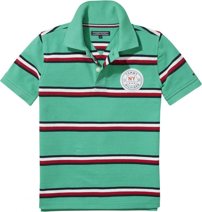 Tommy Hilfiger Stripes Short Sleeve Polo for Boys - Simply Green