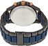 Fossil Nate Men's Blue Dial Stainless Steel Band Chronograph Watch - JR1494