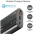 10000 mAh USB-C Power Bank, Compact Palm Size 18W USB Type-C Input /Output Power Delivery External Battery Charger with QC 3.0 Port for iPhone XS /XS Max, Samsung S9/S9+, PowerTank-10 Black Black