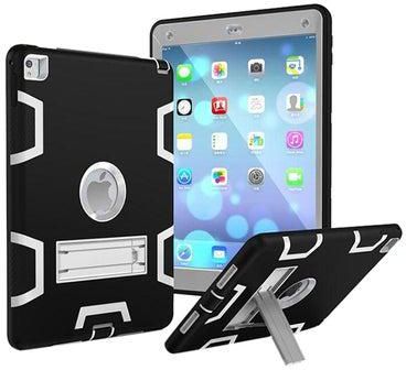Shockproof Dirtproof Dual Layer Rubber Case Cover With Hard Stand For Apple iPad 2/3/4 Black