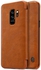 Leather Qin Flip Cover For Samsung Galaxy S9+ Brown