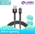 Lanex 2.1A Fast Charge USB to Lightning Braided Cable 2M - LTC N02L (Black - Blue)