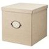 KVARNVIK Storage box with lid, beige, 32x35x32 cm - IKEA