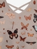 Plus Size Colorful Butterfly Print Crisscross A Line Cami Dress - 6x