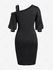 Plus Size Rhinestones Drop Shoulder Skew Neck Bodycon Dress - L | Us 12