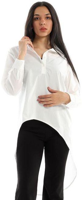Menta By Coctail Synthetic Short Front Shirt - White