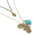 Necklaces Teardrop Turquoise Stone & Evil Eye & Hamsa Hands Fatima