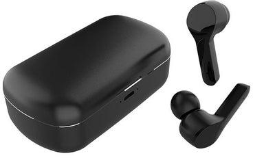 Wireless Bluetooth Earphone Stereo Sound Half In-ear Headset Aluminum Charge Box Black