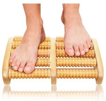Wooden Foot Massager Roller Shiatsu Reflexology Foot Leg Back Massager Pain Stress Relief Tool Trigger Point Therapy