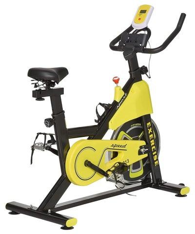 Spinning Exercise Bike Flywheel Indoor Gym Office Cycling Cardio Workout Fitness Bike Adjustable Resistance LCD Monitor Pad and Bottle Holder