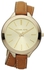 Michael Kors Slim Runway Women's Gold Dial Leather Band Double-Wrap Watch - MK2256
