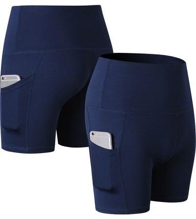 High Waist Yoga Three-Quarter Pants With Pockets
