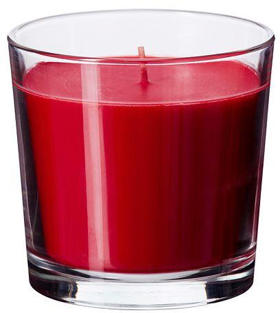 Scented Candle in Glass, Red Sweet berries, 9cm Height, 40 Hrs Burning Time - 102IK51093