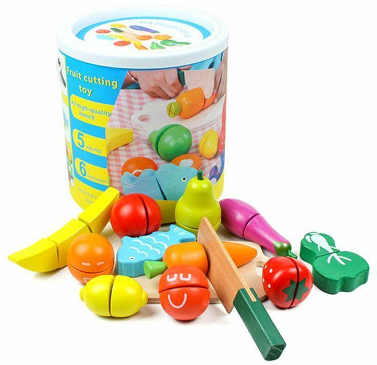 Beauenty Cutting Fruits Vegetables Colorful Pretend Play Set