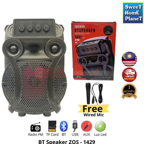 Speaker Bluetooth with Wired Microphone Bass Speaker ZQS-1429