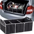 A Foldable Car Organizer Divided Into Three Sections