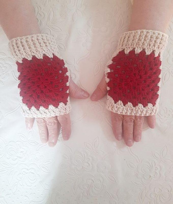 Handmade Crochet Gloves Granny Square Style