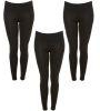 Black Slim-fit Leggings Pant For Women Large - Pack of 3