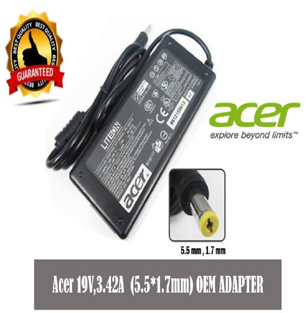Acer Laptop/Notebook Charger Adaptor 19V 3.42A 5.5*1.7mm (Black)