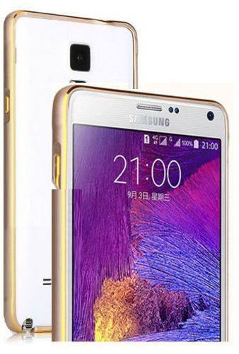 Ultra Thin 0.7mm Screw Less Aluminum Metal Bumper Frame Cover For Galaxy Note 4/Gold