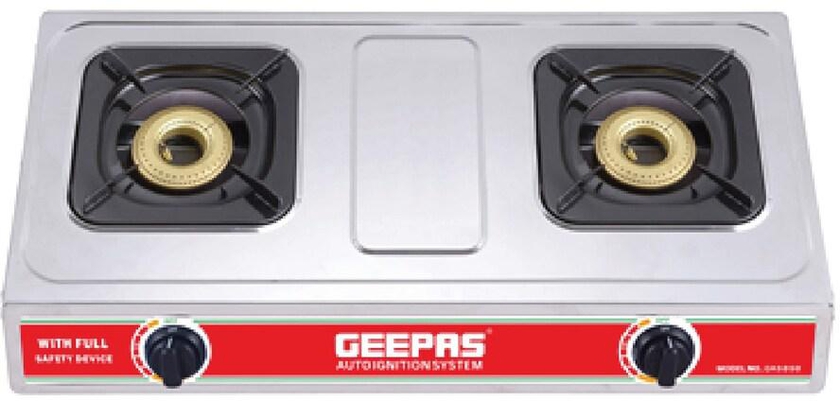 Geepas GK6898 2-Burner Gas Hob/Burner, Durable Stainless Steel Gas Range with Auto Ignition, Home,Outdoor Grill, Camping Stoves| 2 Year Warranty