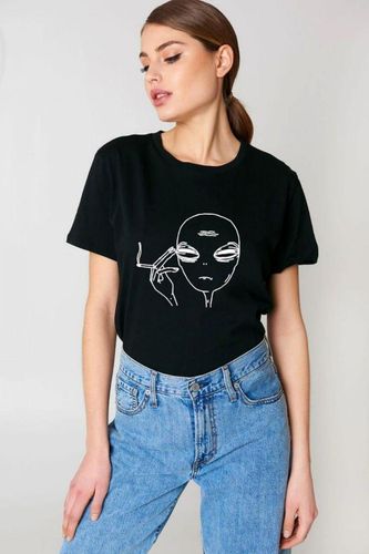Black Orchid Black Round Neck T-Shirt For Girls