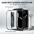 Tempered Glass Screen Protector Case Compatible With Apple Watch Series 7 45mm Full Coverage Hard PC Black