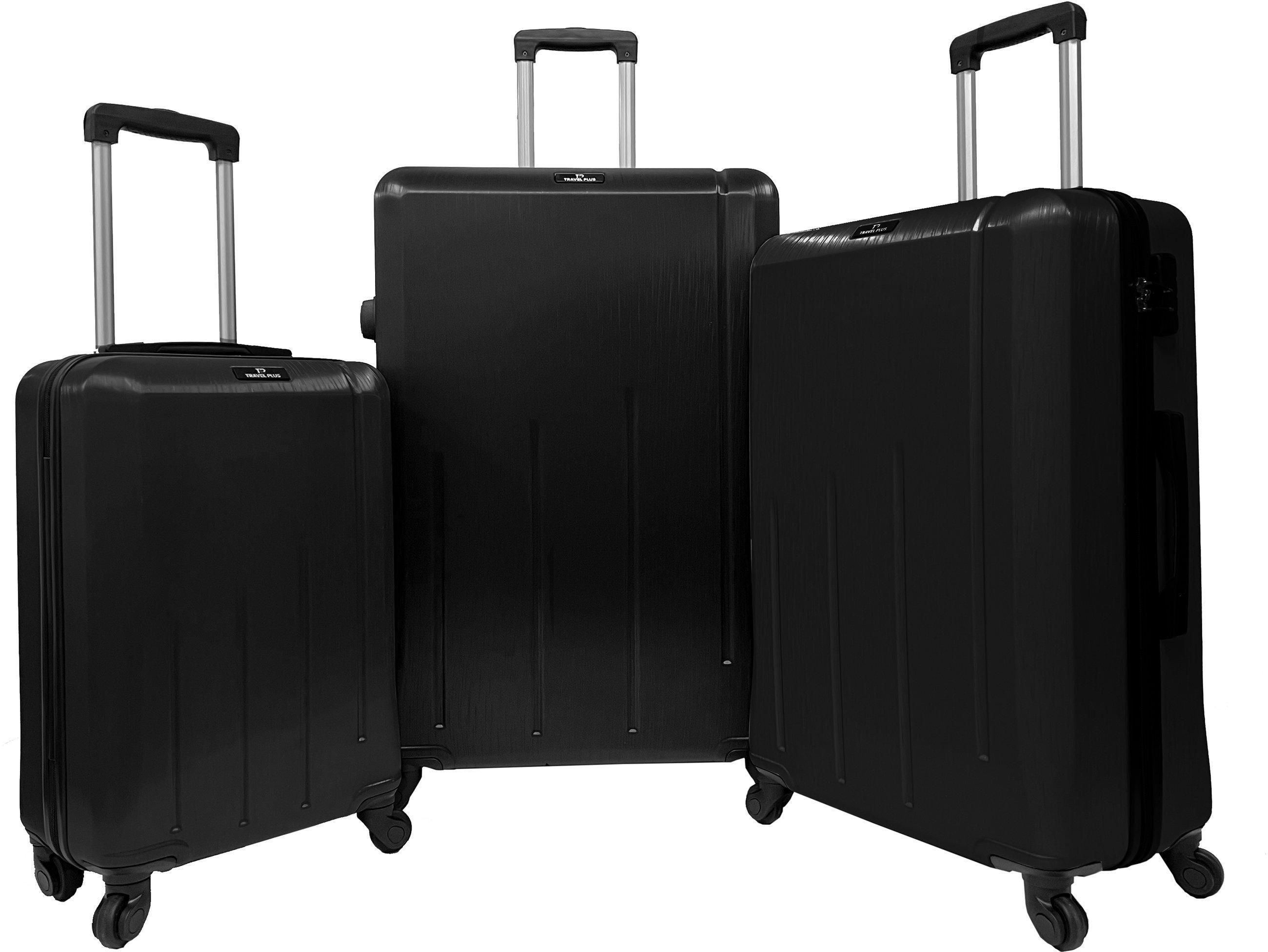 Travel Plus, Line Set Of 3Pc Abs Luggage Trolley Case, Size 20/26/30 Inch, Black