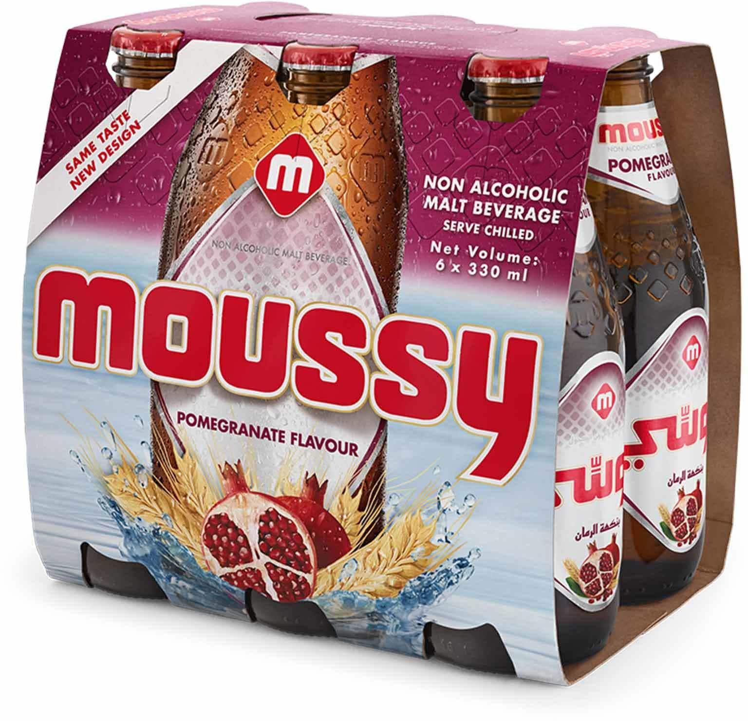Moussy malt beverage pomegrenate flavour 6 x 330 ml