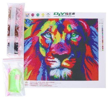 Generic Colorful Lions 3D DIY Diamond Painting Cross Stitch Embroidery Picture 35*30cm Multicolor