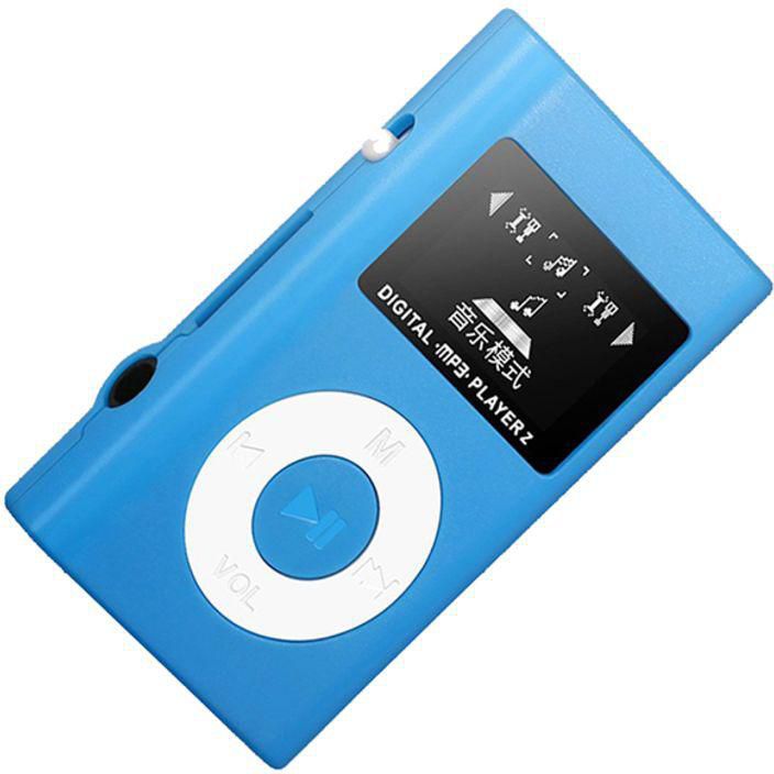 Portable Mini Mp3 Player Color Plastic Shell With Lcd Screen Support Tf Card XD4619204 Blue