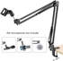 Mike Music Adjustable Microphone Suspension Boom Scissor Arm Stand, Mic Stand Made Of Durable Steel For Radio Broadcasting Studio, Voice, Over Sound Studio, Stages, And Tv Stations (Nb 39, Black)