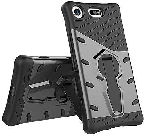 Universal For Sony Xperia XZ1 Compact Case 360Rotate Kickstand Hybrid Shock-Absorbing Dual Layer Durable Armor Case Cover