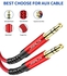 JSAUX Flex Series Cable - 3.5mm Auxiliary Audio Durable Nylon Braided - Cable , 10Ft 3M - Red