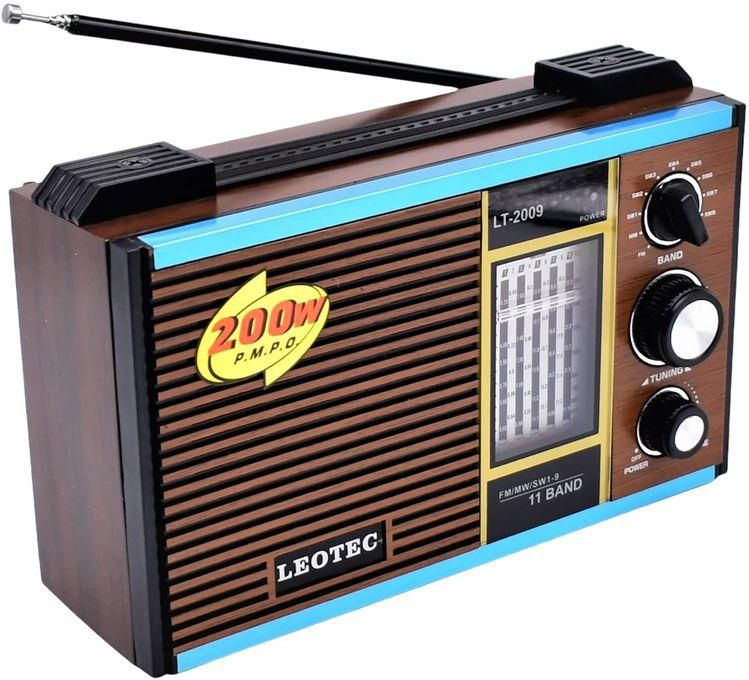 راديو ليوتيك كلاسيكي خشبي ، لون بني ، FM / AM / MW1 / MW2 - LT.2009