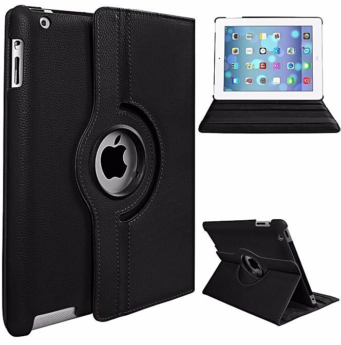 Generic PU Leather Smart Stand Flip Case Cover For Apple Ipad Air/Ipad 5 360 Rotation Tablet Full Protector Case Color:Dark Blue Mll-S