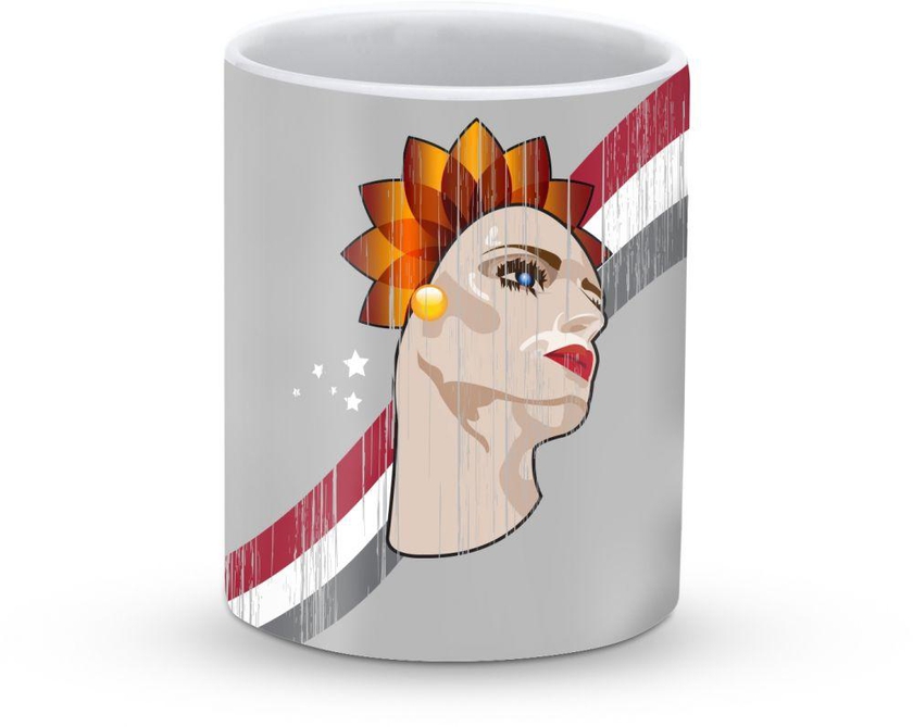 Stylizedd Mug - Premium 11oz Ceramic Designer Mug- Lady Liberty Grey