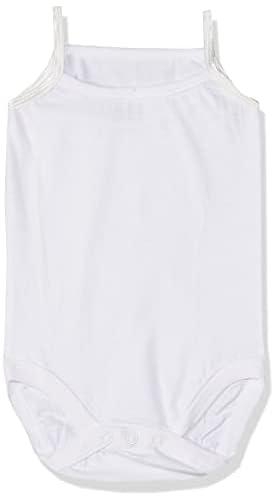 Skills snap-button solid sleeveless bodysuit for kids - white, 3-6 months