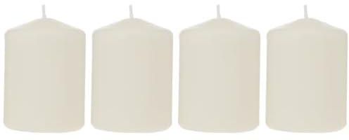IKEA HEMSJO - Unscented Block Candle, White / 4 Pack - 8 cm