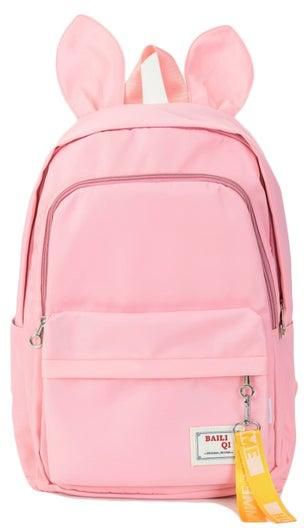 Kids Rabbit Ear Pattern Backpack 17.7 Inches Pink/Yellow/White