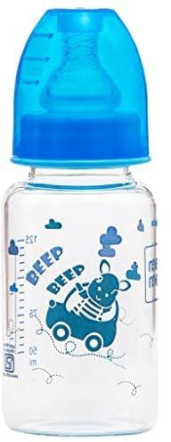 Mee Mee Premium Glass Feeding Bottle, 120 ml, Blue