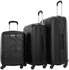 PARA JOHN 3-Piece Hard Side ABS Luggage Trolley Set 20/24/28 Inch Black