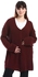 Andora Buttons Down Closure V-Neck Knitted Cardigan - Burgundy